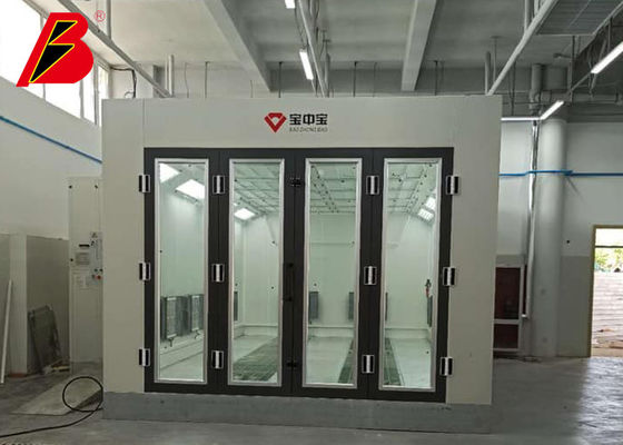 गुणवत्ता ऑटो टरबाइन प्रशंसकों के लिए बिग ग्लास डोर 16kw वाहन स्प्रे बूथ फैक्टरी